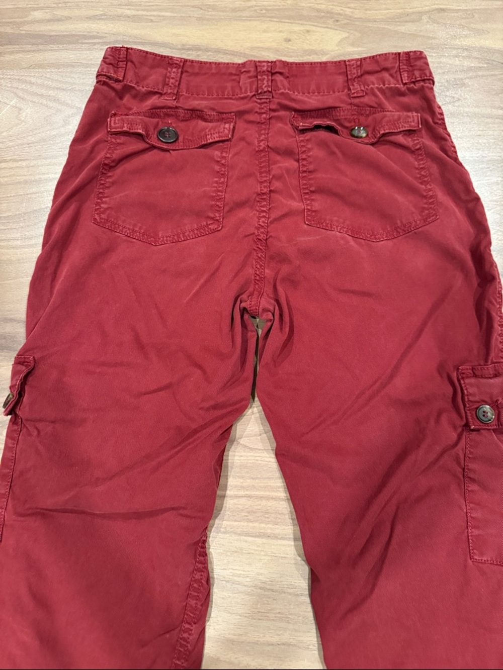 Anthropologie Red Cargo Jogger Pants – Relaxed Fit Utility Pants – Size 25 - Picture 5 of 8